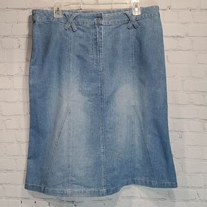 Architect light wash denim fit and flare skirt size 10